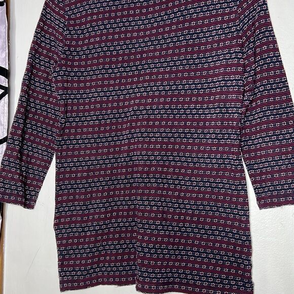 Loft size XS wine print 3/4 sleeve boatneck striped top - Picture 5 of 6